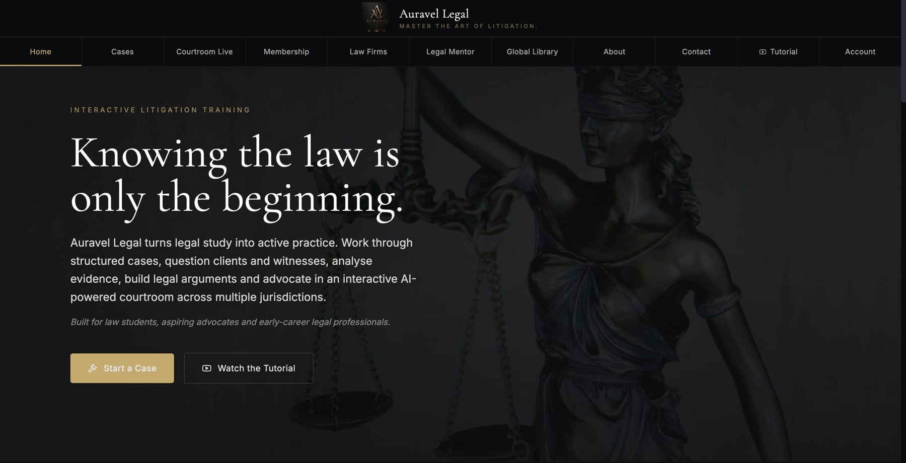 The Auravel Legal interface